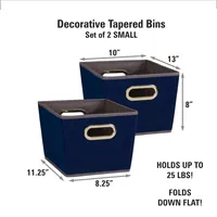 Household Essentials Set of 2 Small Tapered Bins
