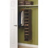 Household Essentials Coffee Linen 10-Pocket Closet Organizer