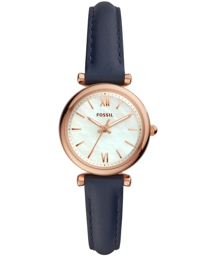 Fossil Women's Carlie Mini Leather Strap Watch 28mm