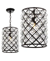 Jonathan Y Gabrielle Crystal/Metal Led Pendant