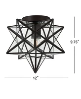 Jonathan Y Stella Moravian Star Metal/Glass Led Flush Mount