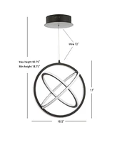 Jonathan Y Orbit Adjustable Integrated Led Metal Pendant