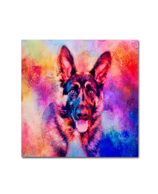 Jai Johnson 'Jazzy German Shepherd' Canvas Art - 14" x 14" x 2"