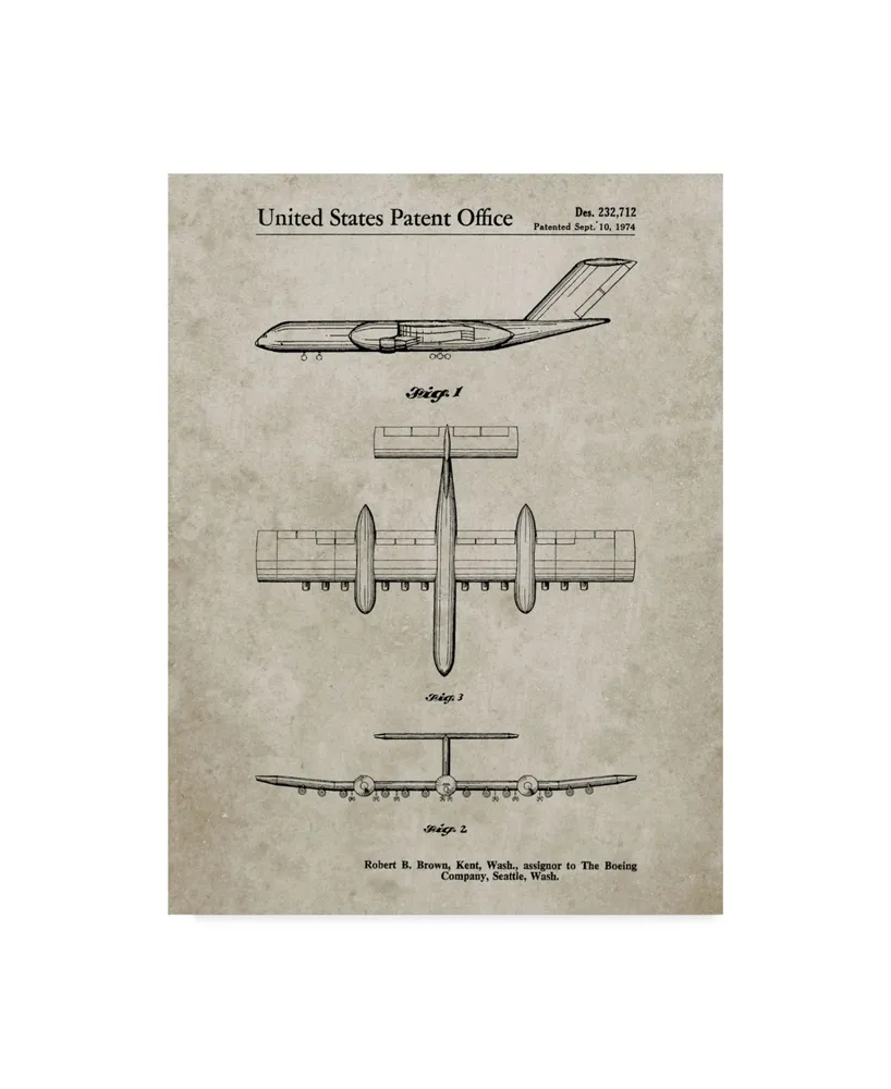 Cole Borders 'Boeing Rc 1 Airplane Concept' Canvas Art - 19" x 14" x 2"