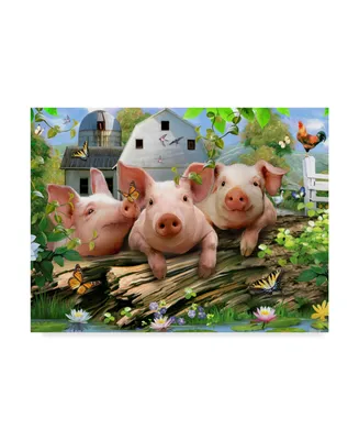 Howard Robinson 'Three Little Pigs' Canvas Art - 19" x 14" x 2"