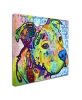 Dean Russo 'Thoughtful Pitbull Iii' Canvas Art - 14" x 14" x 2"