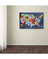 Design Turnpike 'Usa Map' Canvas Art - 32" x 22" x 2"