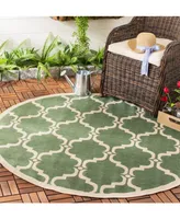 Safavieh Courtyard CY6009 Dark Green and Beige 5'3" x 5'3" Round Outdoor Area Rug