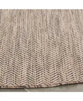 Safavieh Courtyard CY8022 Brown and Beige 6'7" x 6'7" Sisal Weave Round Outdoor Area Rug