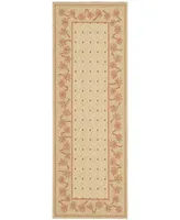 Safavieh Courtyard CY5148 Ivory and Rust 2'3" x 6'7" Sisal Weave Runner Outdoor Area Rug