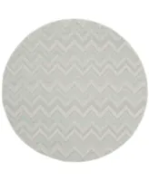 Safavieh Courtyard CY6155 Light Gray and Aqua 5'3" x 5'3" Sisal Weave Round Outdoor Area Rug