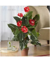 Nearly Natural 3' Anthurium Silk Plant - Real Touch