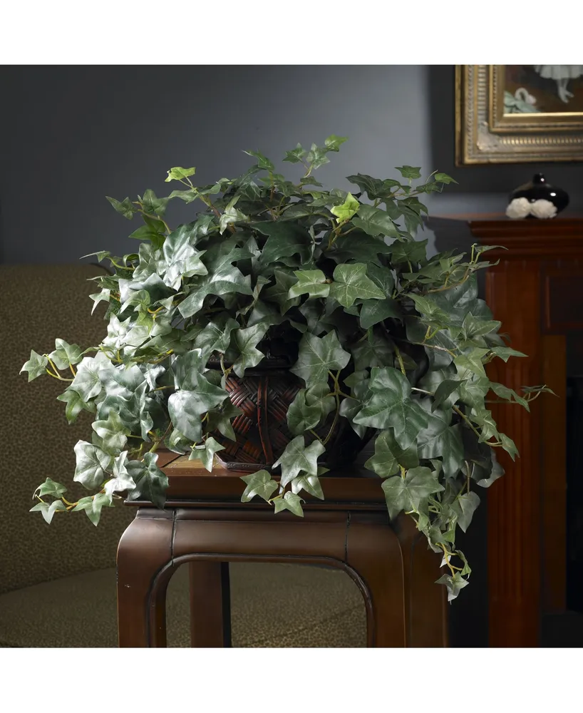 Nearly Natural Puff Ivy w/ Vase Silk Plant