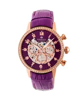 Empress Beatrice Automatic Purple Leather Watch 38mm