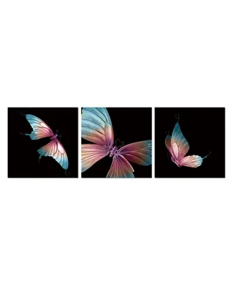 Chic Home Decor Butterfly 3 Piece Set Wrapped Canvas Wall Art Painting -27" x 82"
