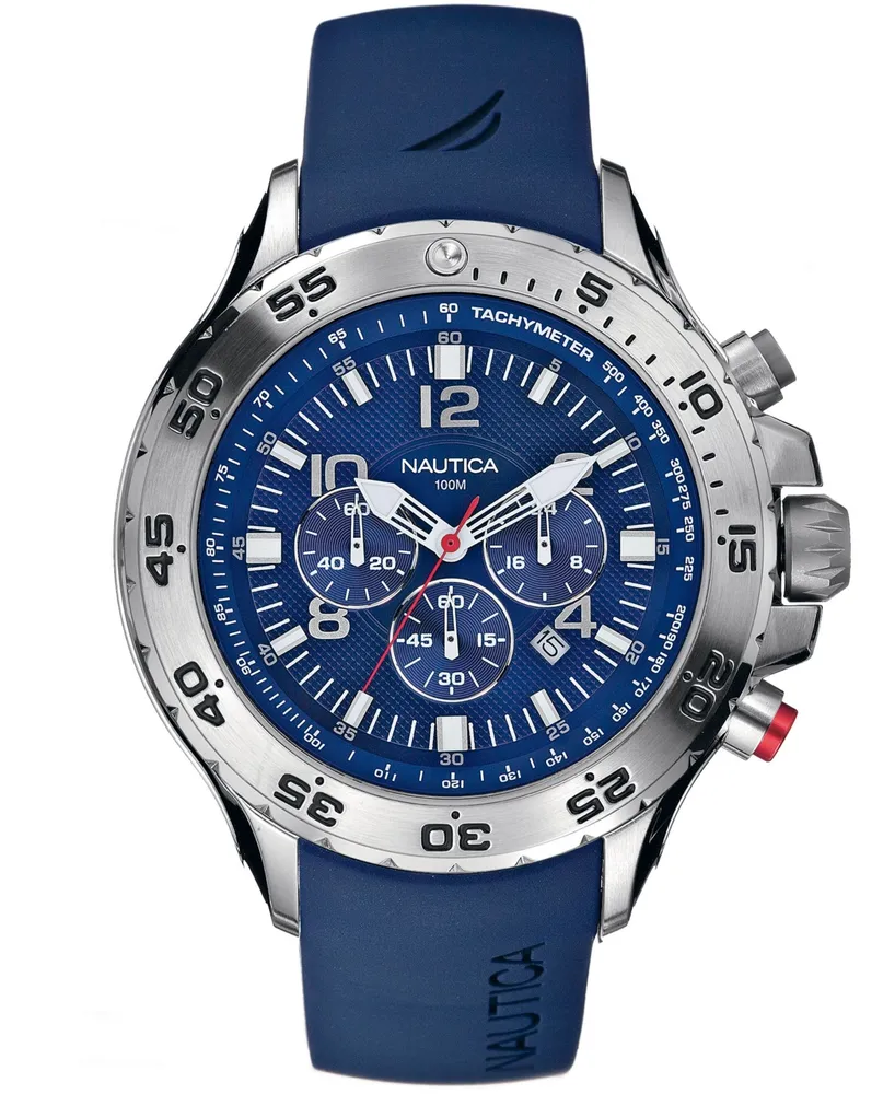 Nautica Men's N14555G Nst Chrono Blue Resin Strap Watch