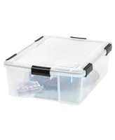 41.2 Quart WeatherPro Storage Container Box Bin with Seal Latching Lid, Clear