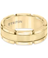 Men's Brushed Comfort-Fit 8mm Wedding Band Yellow Tungsten Carbide