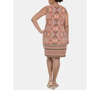 Ny Collection Plus Size Medallion-Print Shift Dress