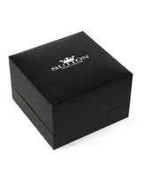 Sutton Stainless Steel And Braided Leather Bracelet With Cubic Zirconia Stations