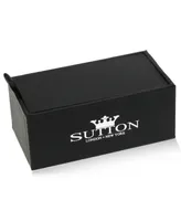 Sutton Silver-Tone Wood Inset Cufflinks