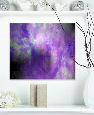 Designart 'Perfect Light Purple Starry Sky' Abstract Metal Wall Decor - 20" X 12"