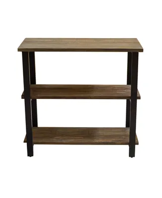 Alaterre Pomona 31" H 2-Shelf Metal and Solid Wood Under-Window Bookcase