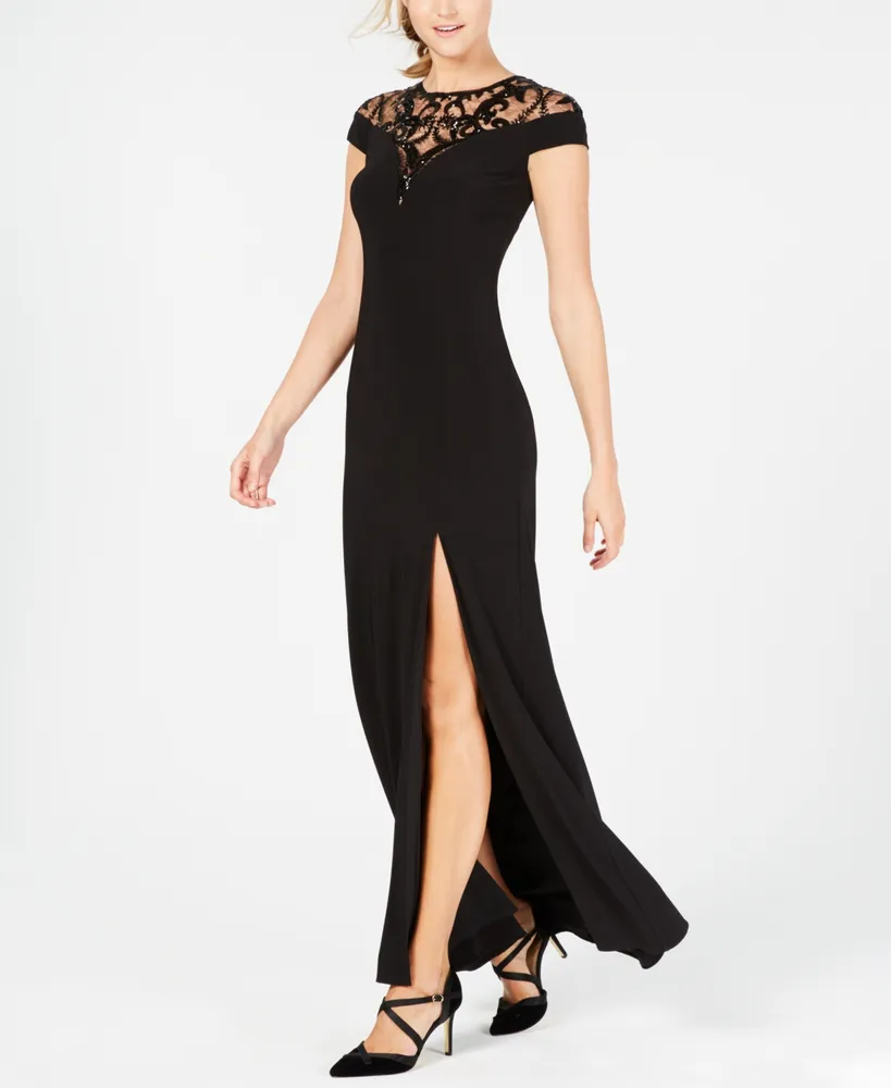 Adrianna Women's Papell Sequin Embellished Illusion-Lace Gown
