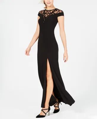 Adrianna Women's Papell Sequin Embellished Illusion-Lace Gown