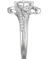 Cubic Zirconia Statement Ring Sterling Silver