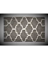 Saffron Fabs Geometric 36' x 24' Non-Skid Cotton Bath Rug