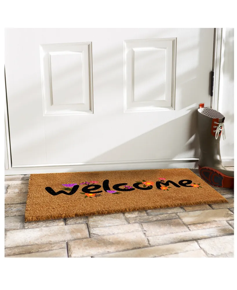 Home & More Spring Welcome Coir/Vinyl Doormat, 17" x 29"