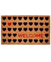 Home & More Heart Welcome Coir/Vinyl Doormat, 17" x 29"