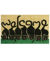 Home More Cats Welcome Natural Coir Vinyl Doormats