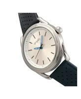 Simplify Quartz The 5900 Silver Case, Genuine Blue Leather Watch 43mm