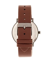 Simplify Quartz The 6200 Grey Case, Genuine Brown Leather Watch 39mm