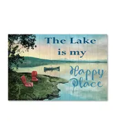 Jean Plout 'The Lake Is My Happy Place' Canvas Art - 19" x 12" x 2"