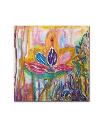 Lauren Moss 'Lotus' Canvas Art - 14" x 14" x 2"
