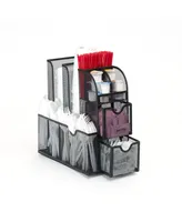 Mind Reader Coffee Condiment and Accessories Caddy Organizer, for Coffee Cups, Stirrers, Snacks, Sugars, etc. Mesh