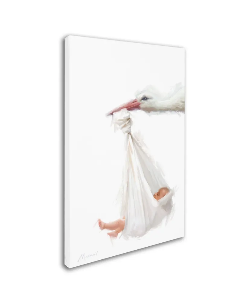 The Macneil Studio 'Stork and Baby' Canvas Art - 19" x 12" x 2"