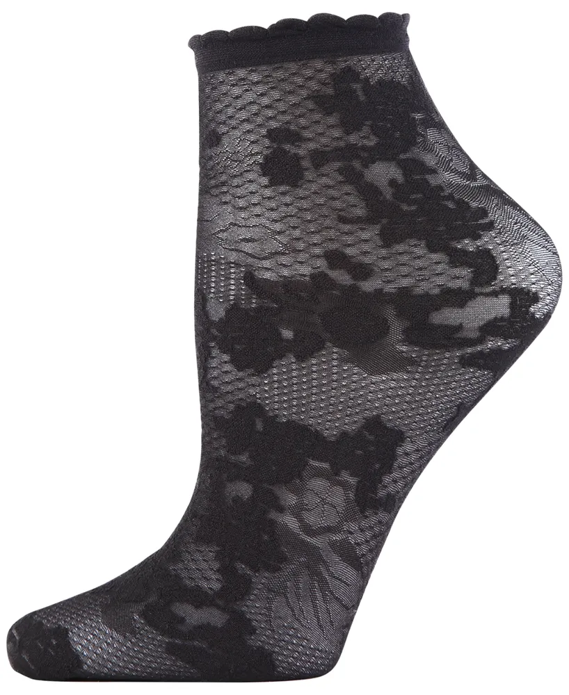 Natori Scarlet Lace Sheer Shortie Socks, Online Only