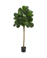 Nearly Natural 5' Fiddle Leaf Fig Artificial Tree