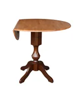 International Concept 42" Round Dual Drop Leaf Pedestal Table