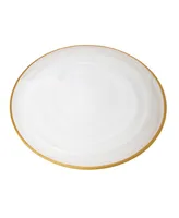 Classic Touch Set of 4 Alabaster 12.75" Chargers with Rim