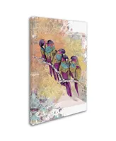 The Tangled Peacock 'Purple Parrots' Canvas Art - 24" x 16" x 2"