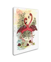 The Tangled Peacock 'Flamingo Dance' Canvas Art - 32" x 22" x 2"