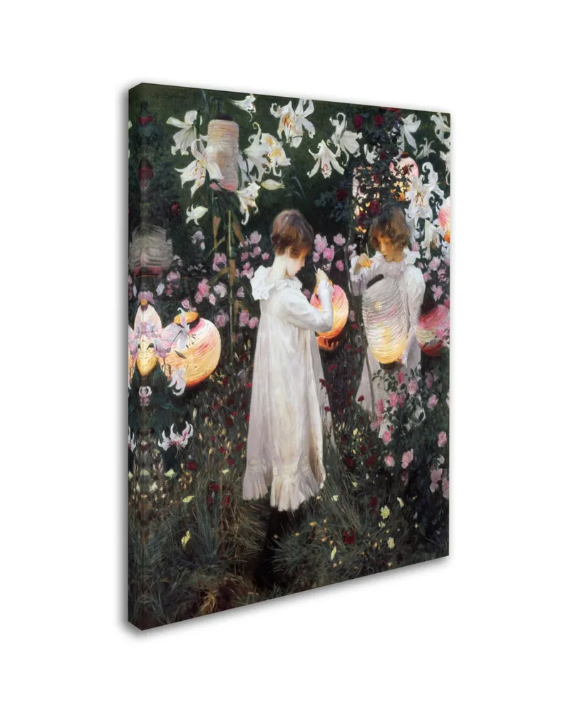 John Singer Sargent 'Carnation Lily Rose' Canvas Art - 47" x 35" x 2"