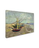 Vincent van Gogh 'Fishing Boats on the Beach' Canvas Art - 24" x 18" x 2"