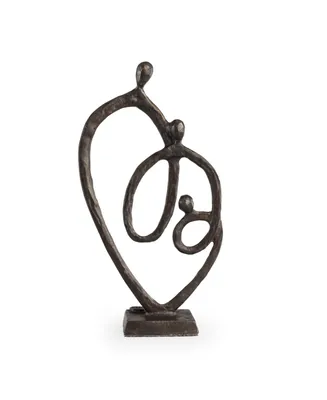 Danya B. Family of 3 Heart Ring of Love Bronze Sculpture