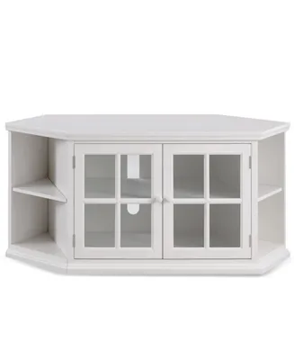 Leick Home Riley Holliday Cottage White 56" Corner Tv Console with Bookcase/Display